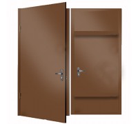 Изображение Дверь металлическая 2,1*0,9 м. Правая "Техническая" Коричневый